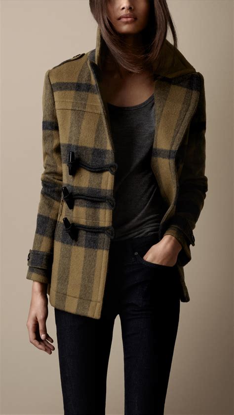 burberry check peacoat|Burberry peacoat women.